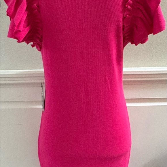Express Pink Ruffled Midi Dress - Picture 3 of 5